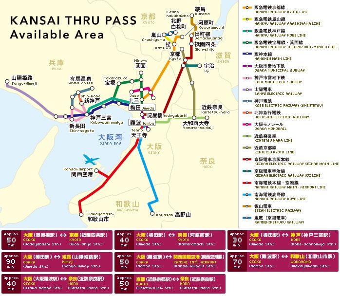 KANSAI THRU PASS Available Area