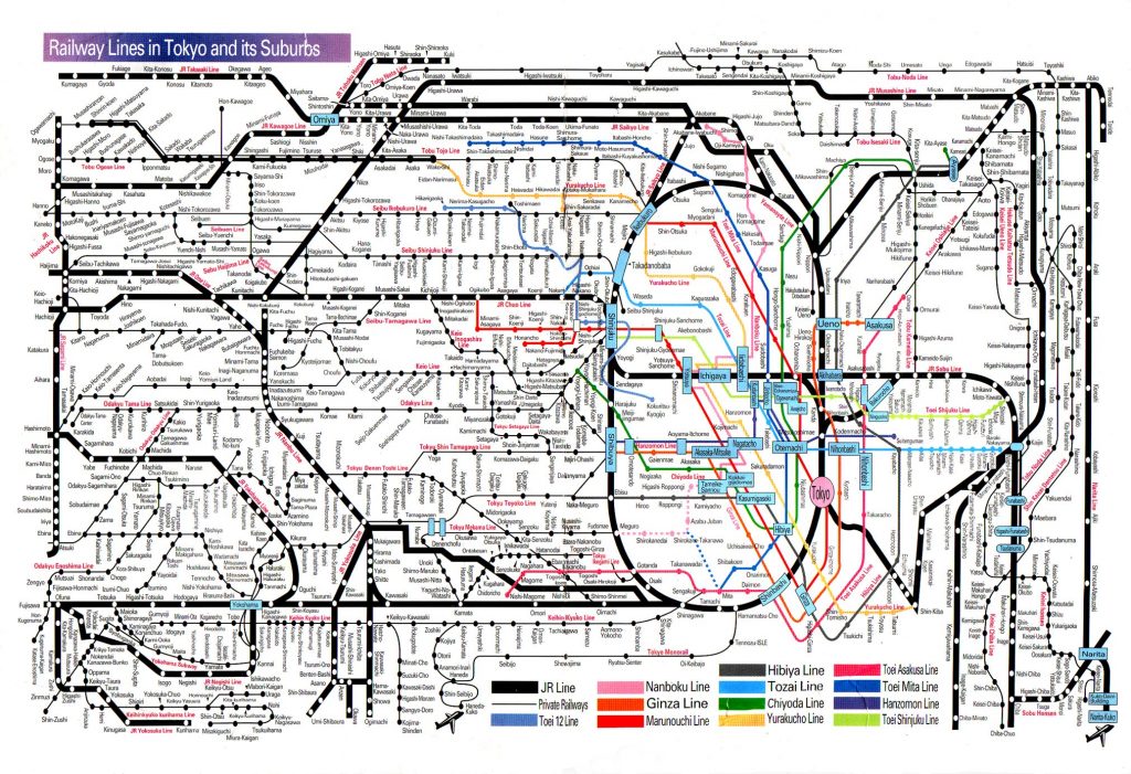 วิธีการดูแผนที่รถไฟในโตเกียว & การเที่ยวโตเกียว ขึ้นรถไฟ