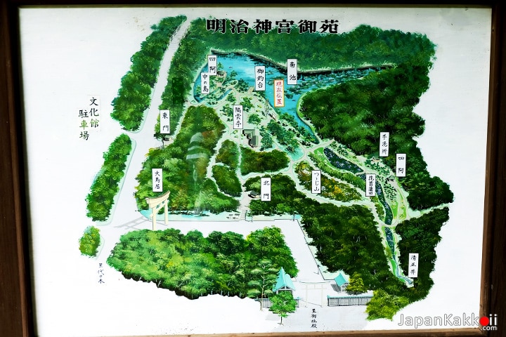 แผนที่สวน Meiji Shrine Inner Garden