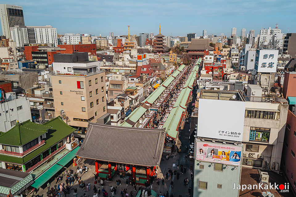 วิวมุมสูงของย่านอาซากุสะ (Asakusa)