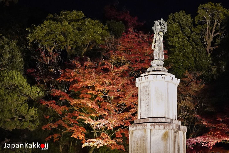 รูปปั้นกับใบไม้เปลี่ยนสีตอนกลางคืน (Autumn Illumination)