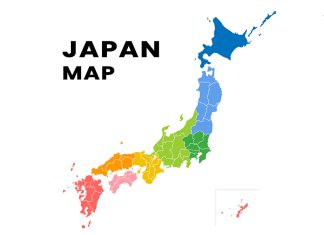 แผนที่ญี่ปุ่น รายชื่อ 8 ภูมิภาคและ 47 จังหวัดของประเทศญี่ปุ่น แผนที่ญี่ปุ่น 8 ภูมิภาค 47 จังหวัด